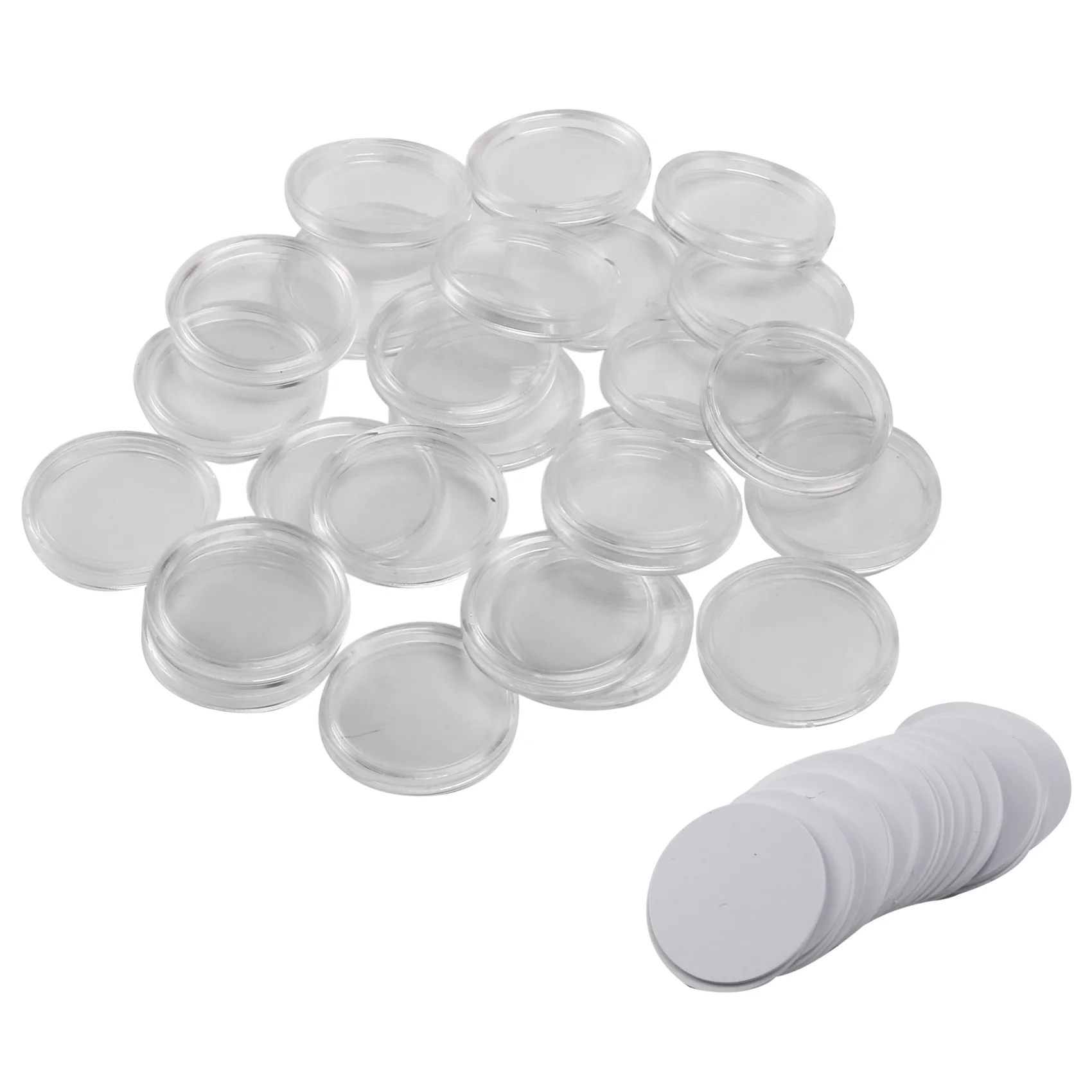 ABGI-25 pezzi per etichette NFC Ntag215, adesivo chip 25 mm, 504 byte, funziona con Tagmo per Amiibo + custodie protettive in scatola di plastica da 25 pezzi