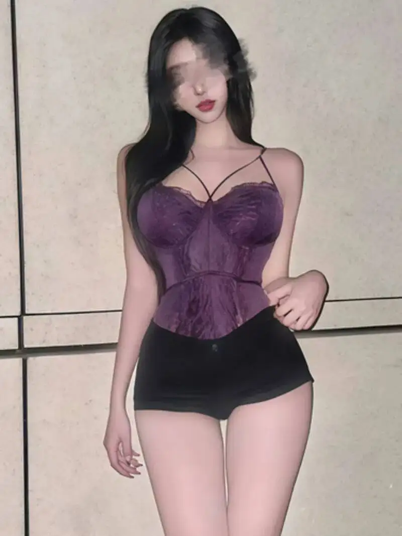 Tallas grandes 100kg encaje de pestañas encaje fino chica caliente medianoche pasión encanto Sexy púrpura mujeres mamelucos ropa trajes del cuerpo OXE8