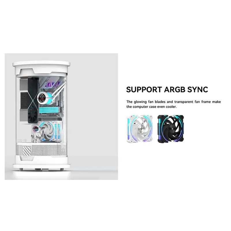 A13E-12CM Computer Case Cooling Fan ARGB Light Synchronization PWM Intelligent Temperature Control Silent Fan Black