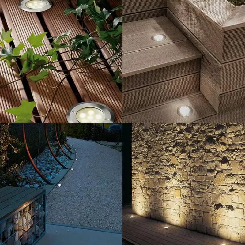 Colorful RGB Outdoor Landscape Stainless Steel Inground Buried LED Underground Light with DMX512 IP67 for Garden