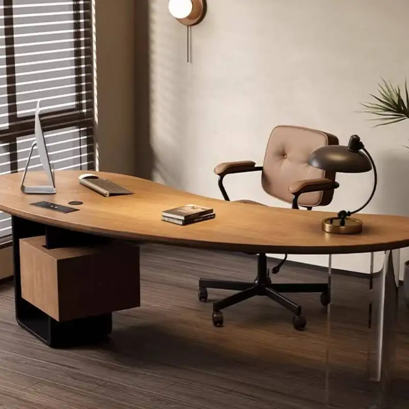 

Brown Storage Executive Office Desk Wooden Cheap Large Modern Executive Office Desk Luxury Study Tisch Small Spaces Furniture