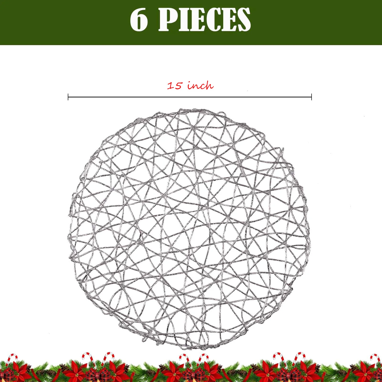 15 '' Paper Braided Round Placemats Natural Non-Slip Heat Resistant Table Mats for Dining Tables Woven Place Mats for Home