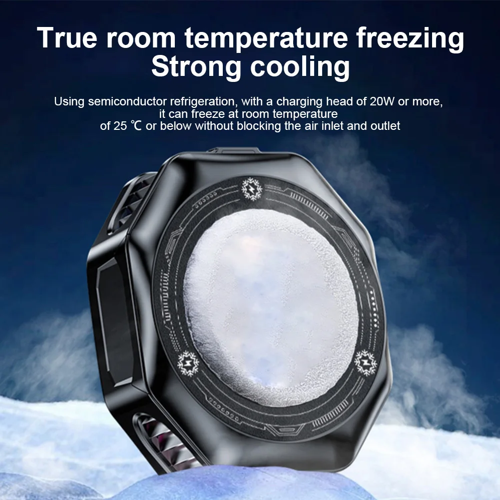 High Efficiency Gaming Phone Cooler with Magnetic Suction Design and RGB LED Lighting for Optimal Gaming Experience