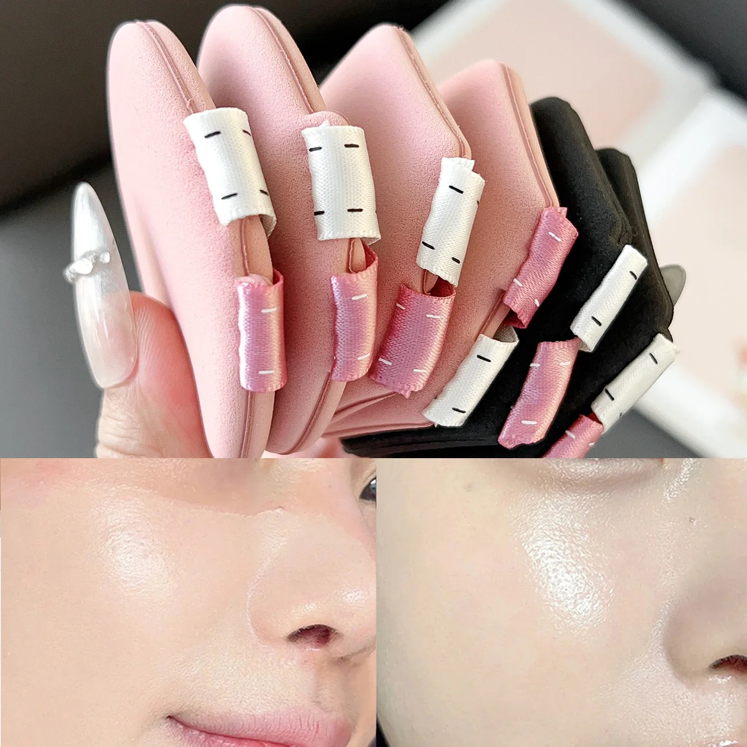 3 stks/doos Professionele Concealer Foundation Vaste Band Rookwolken Luchtkussen Cosmetische Bladerdeeg Nat Droog Gebruik Make-Up Spons Beauty Tools