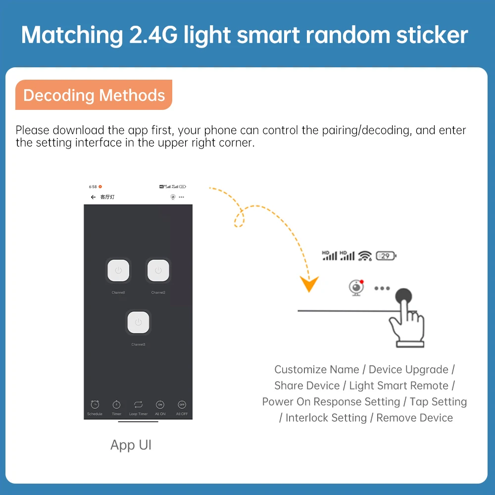 1/2/3 Open 2.4GHz Wireless Remote Control Switch Without Wiring For DH-345 eWeLink Smart And Easy To Stick Home Wall