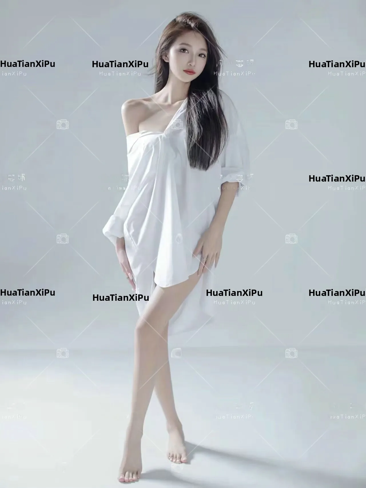 

Studio New Photography Clothing Atmosphere Cold Pure Desire Lighting White Shirt Art Photography Portrait Young Girl Fashionable