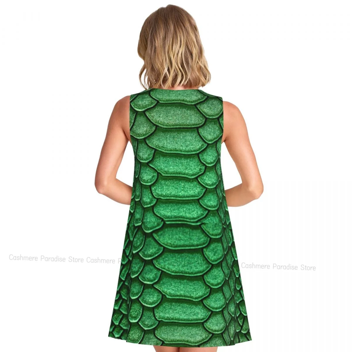 Summer Dresses for Women Casual Sleeveless Dress Snake Skin Tank Sundresses with Pockets