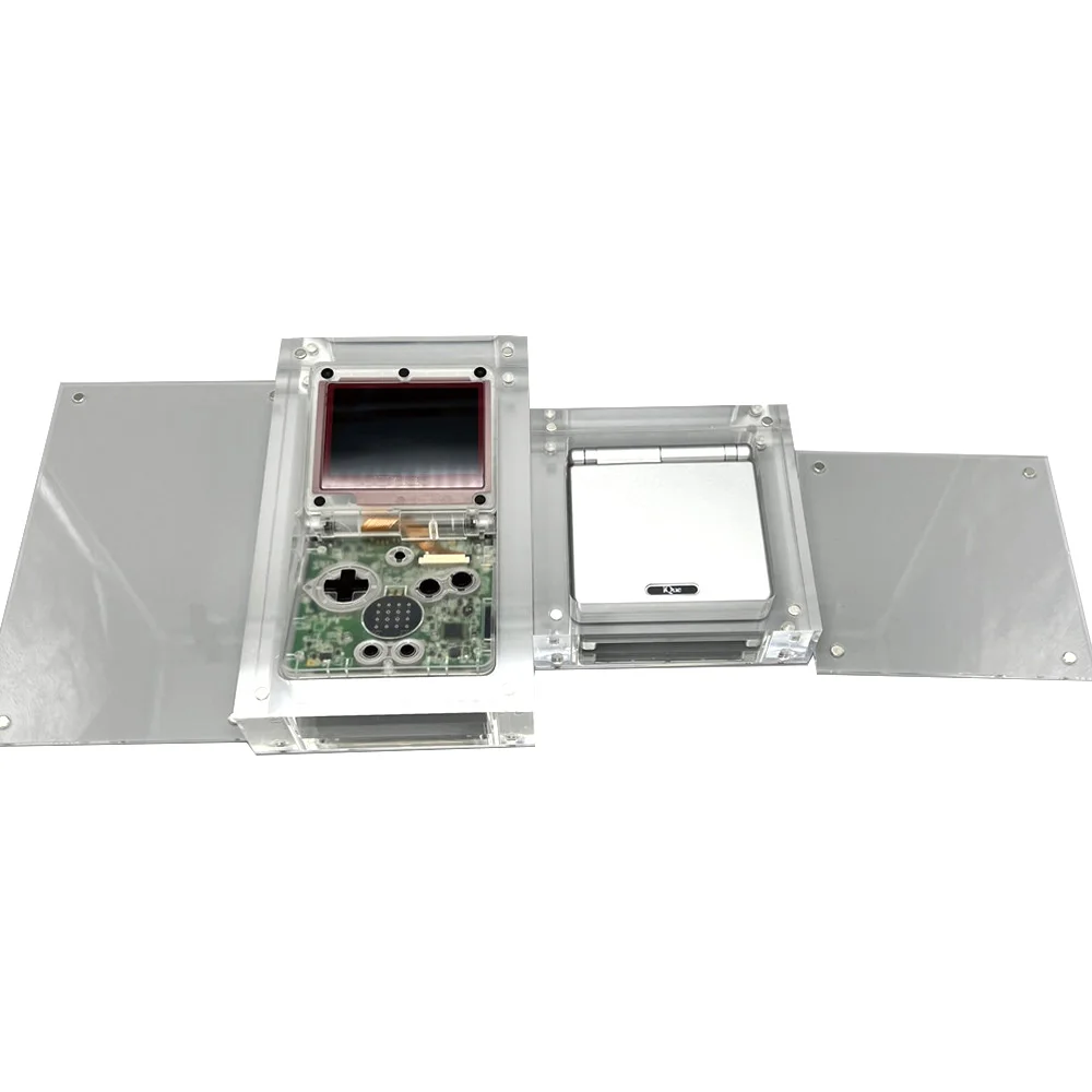 ل GameBoy GBA SP تسليط الضوء على الاكريليك الشفاف تخزين الغطاء المغناطيسي وحدة التحكم صندوق تخزين حامي حالة طريقتين العرض