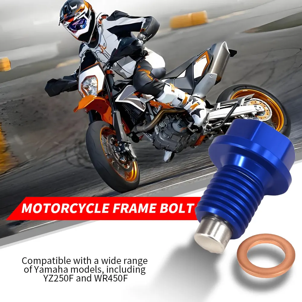 Motorcycle CNC M10*1.25 Billet Magnetic Frame Oil Drain Plug Bolt For YAMAHA YZ125 YZ250F YZ450F YZ250FX WR250F WR450F JFG