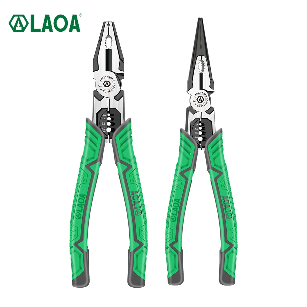 LAOA Multifunction Combination Pliers 9 Inch CR-V Needle Nose Pliers Eccentric Force-saving Nippers Wire Cutting Stripping