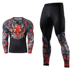 ZRCE-Conjunto de gimnasio para hombre, ropa deportiva con estampado 3D, pantalones de chándal informales para ejercicio