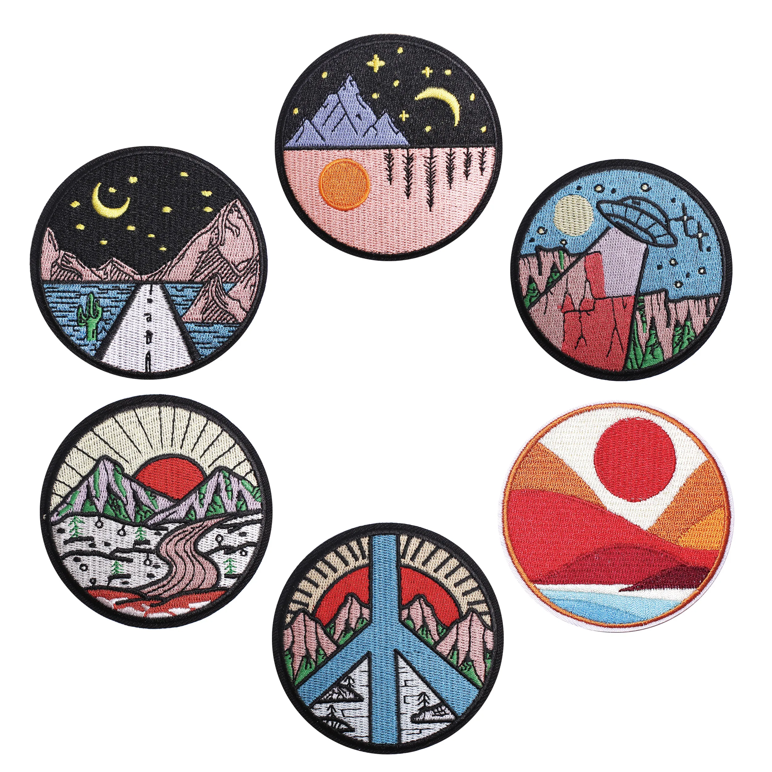 

Embroidered Patches for Decoration, 3D Cloth Badges, Iron on Patches, 3in, 8 cm Dia Circle, Pack of 2