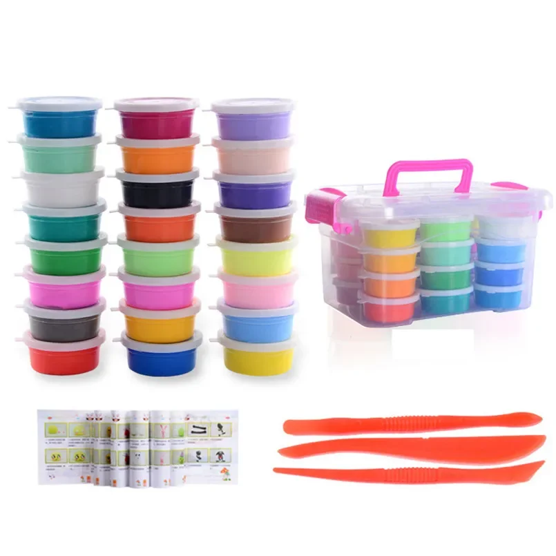 12/24/36 kleuren Luchtdroge Plasticine Boetseerklei voor Kinderen Polymeer Educatief 5D Speelgoed Kinderen Geschenken Spelen licht Playdough Slijm