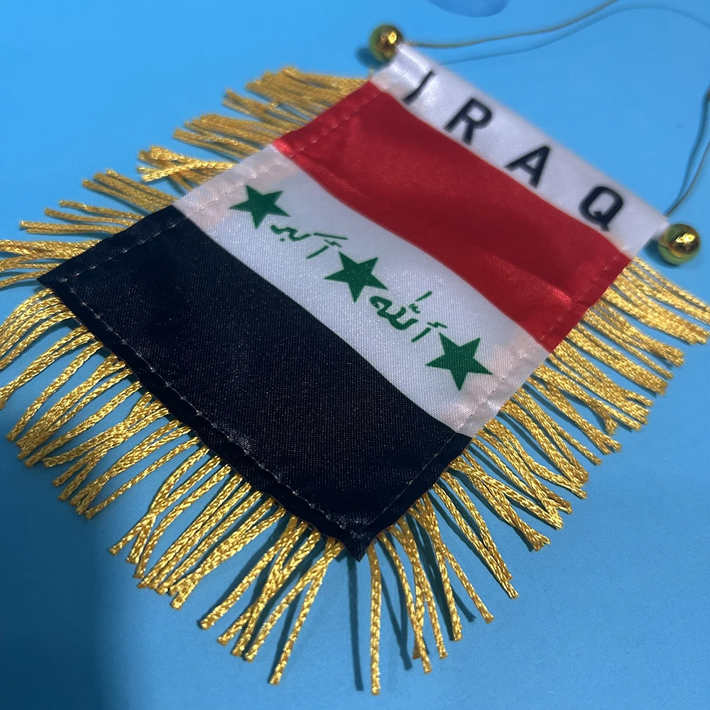 SKY FLAG Bandera de coche Irak impresa por ambos lados poliéster - imagen 3