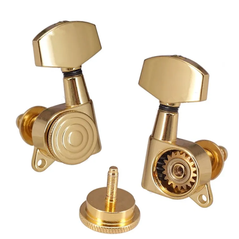 One Set Gold Locked String Guitar Tuning Pegs Keys Tuners Machine Heads For Acoustic Electric Folk Accessories Parts