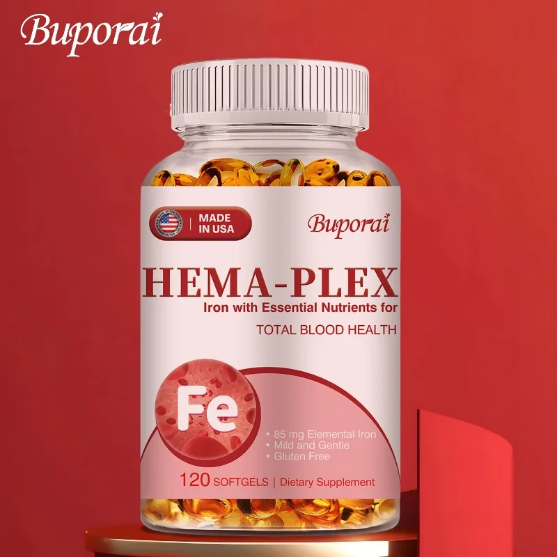 Hema-Plex Iron - with 85 Mg Chelated Iron + Vitamin C & Bioflavonoids - Promotes Red Blood Cell Health, Immune Support