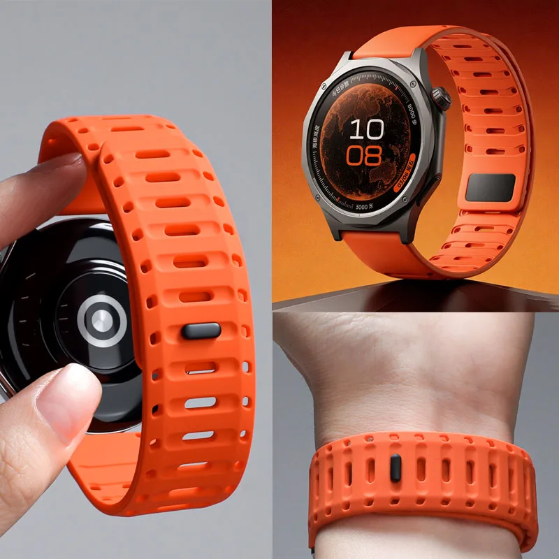 22mm Breathable Magnetic Silicone Band For OnePlus Watch 4 3 2 2R/OnePlus 46mm/Lite Strap For OPPO Watch 4Pro/S/X/X2/X3 Belt