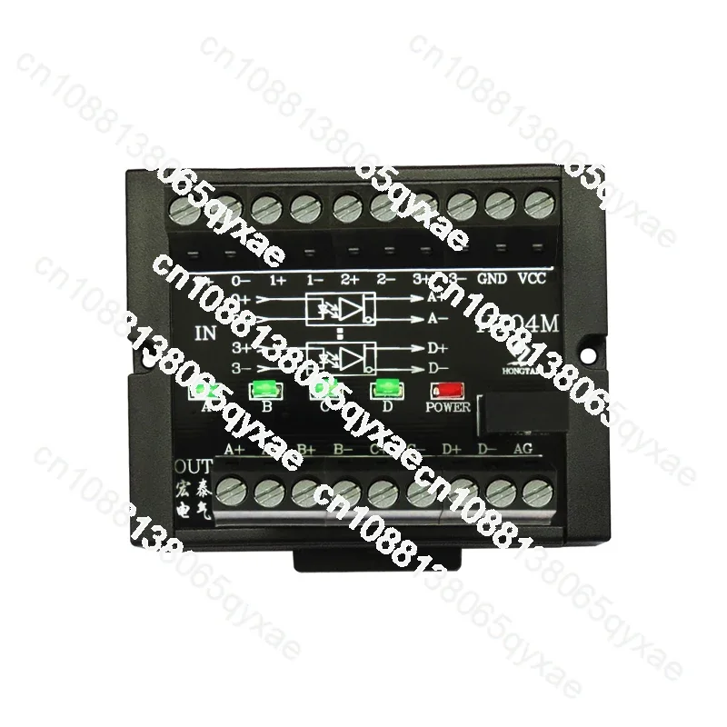 4 Channels Single-ended / Differential Converter 10MHz HTL TTL Collector Pulse Signal To RS422 PNP/NPN For PLC To Drive Servo