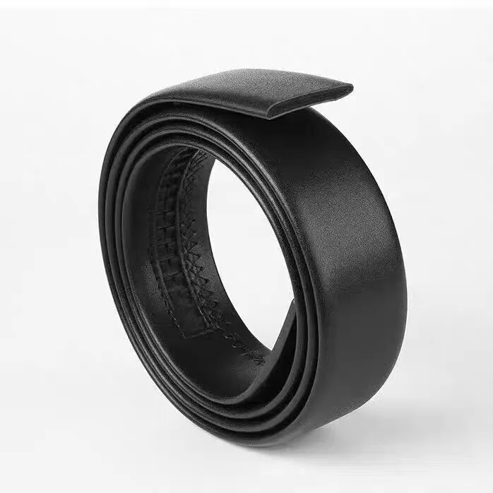 حزام حزام من الجلد الطبيعي للرجال 2025 بعرض 3.5 سم، إبزيم تلقائي بدون إبزيم متضمن، جلد البقر المحبب العلوي قابل للتعديل، الأعمال