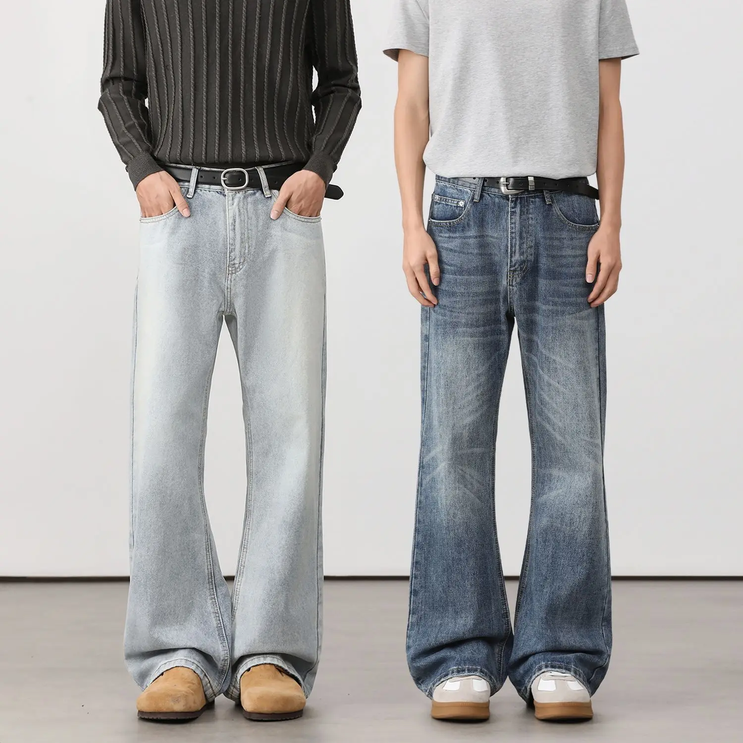 American Blue Micro-pull Jeans Men's Thin Simple Trendy Brand Loose Casual Versatile Trousers