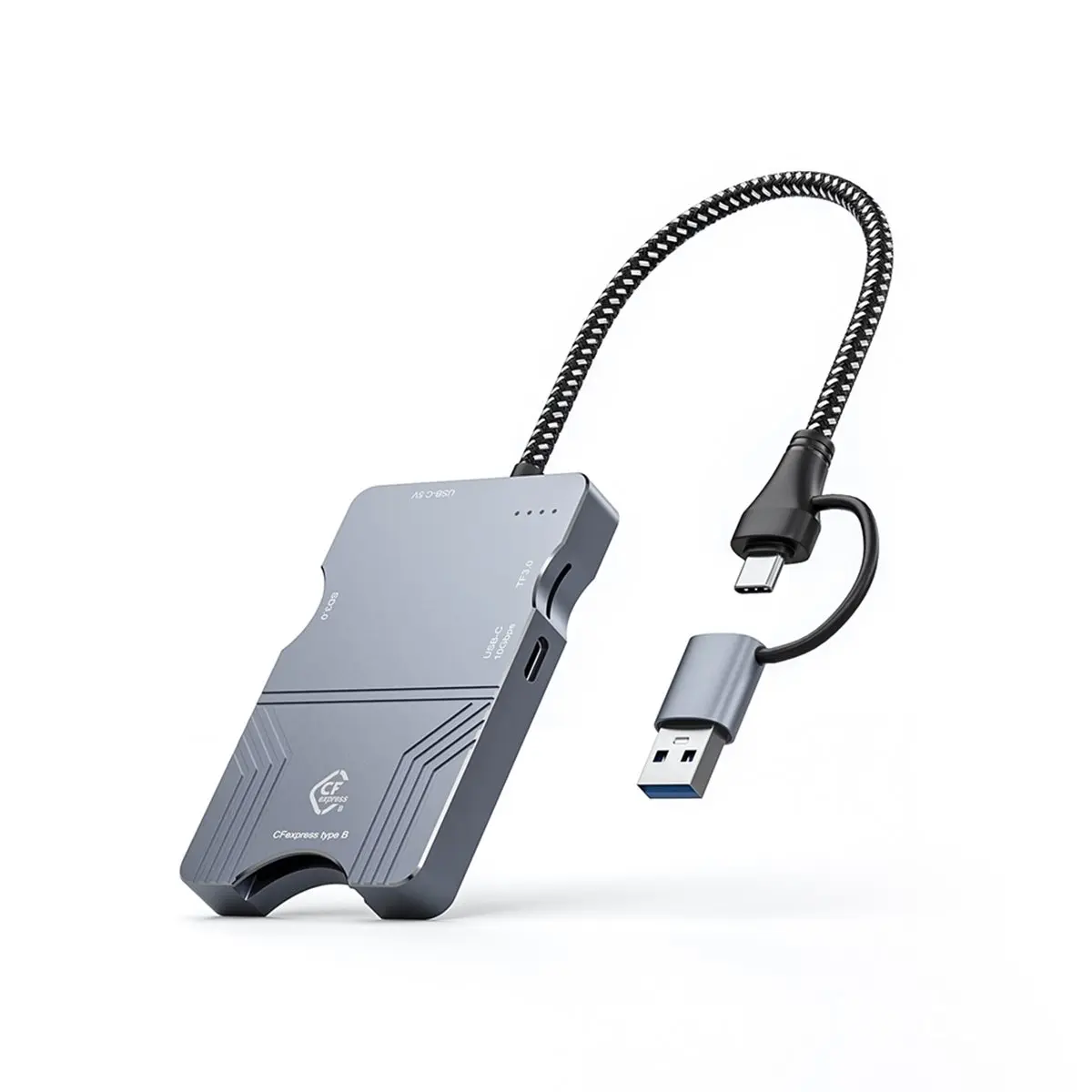 [VALUE PACK]Dual Interface Multifunction Mobile Hard Disk Case CFExpress 10GB High Speed Card Reader Camera Card Reader