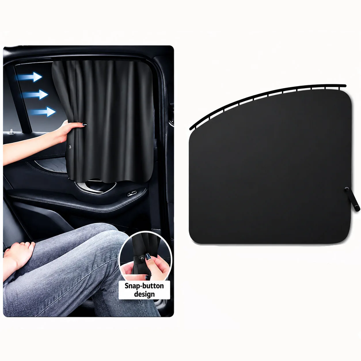 Car Sunshade Track Type Sun Protection Heat Insulation Block Car Rear Side Curtain Car Interior Privacy Shade