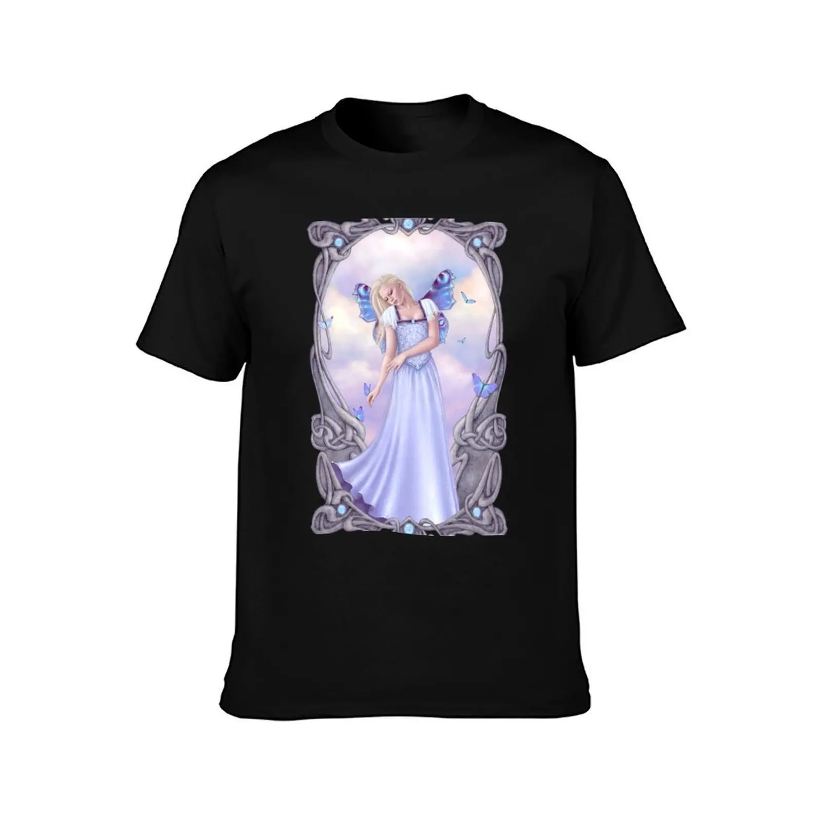 Opal Birthstone Fairy T-Shirt, Summer Casual Cotton Tee, Oversized Streetwear Tops, Vintage Graphic Print, Unisex Men Women
