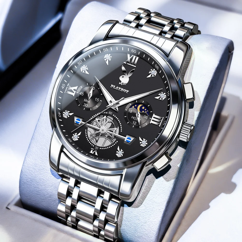 Men's Authentic Multifunctional Quartz Watch by Playboy