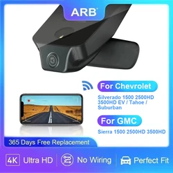 4K Car DVR for GMC Sierra 2020-2025 / Chevy Silverado 2022-2026 / Tahoe 2021-2026 / Suburban 2021-2025, ARB Dashcam WiFi & APP