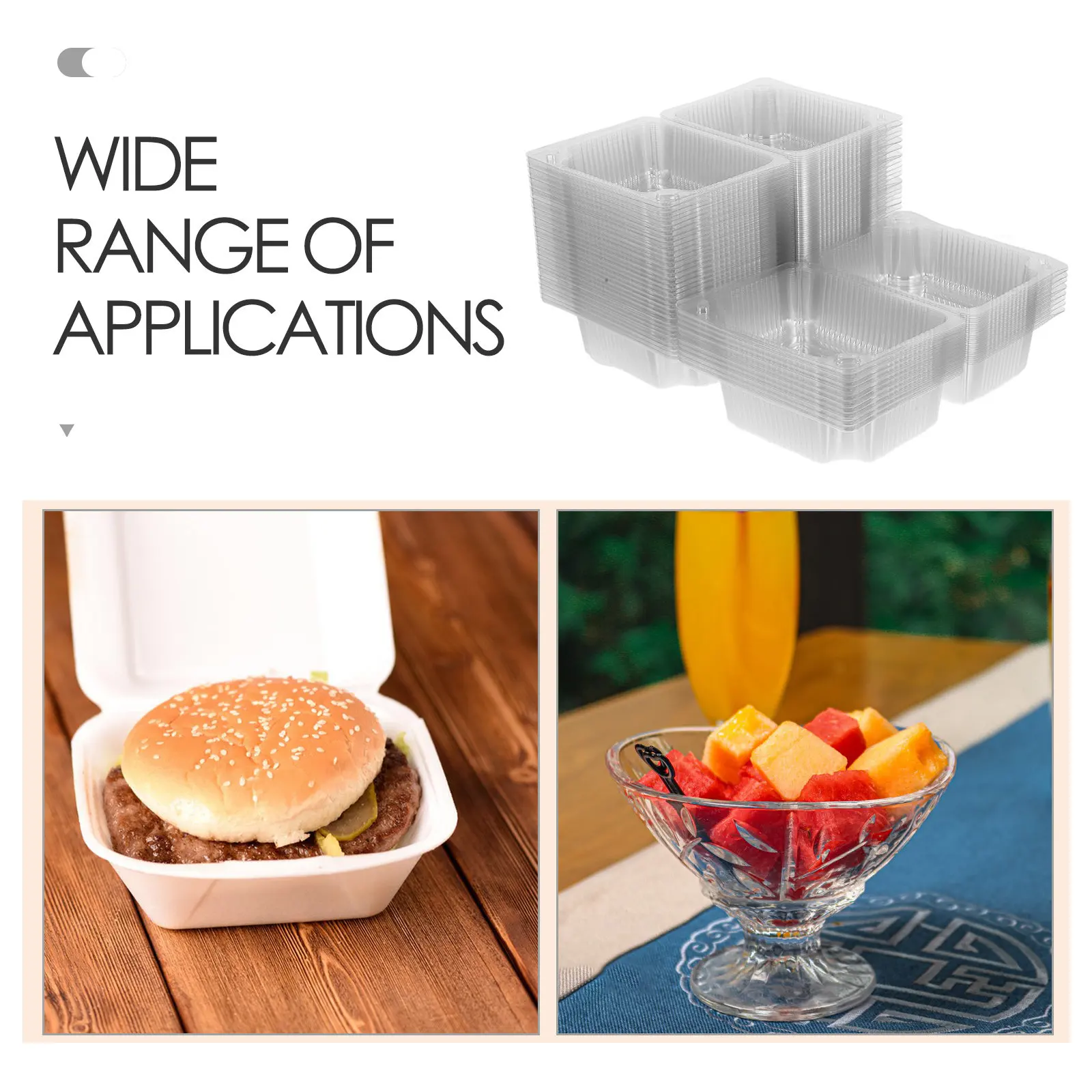 100Pcs Transparent Food Safe Plastic Cake Containers Rectangular Dessert Boxes for Individual Slices Swiss Rolls Mini