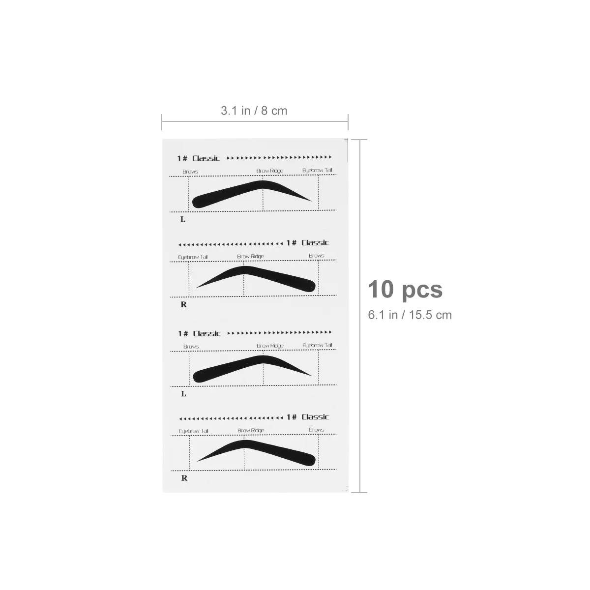 Frcolor 10PCS Eyebrow Stencils Adhesive Eye Brow Grooming Shaping Templates DIY Makeup Beauty Tools Eyebrow templates