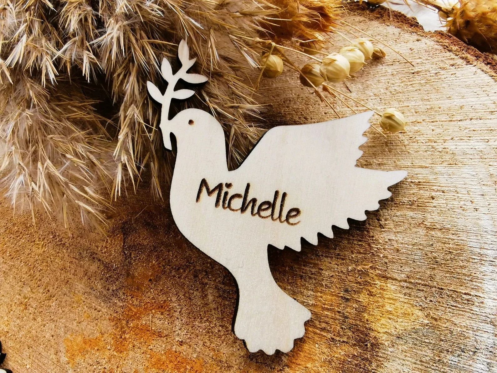 Personalized Tag Baptism Baby Show Baptism doves table decoration | personalized guest gift wood  First Communion Cake Decor