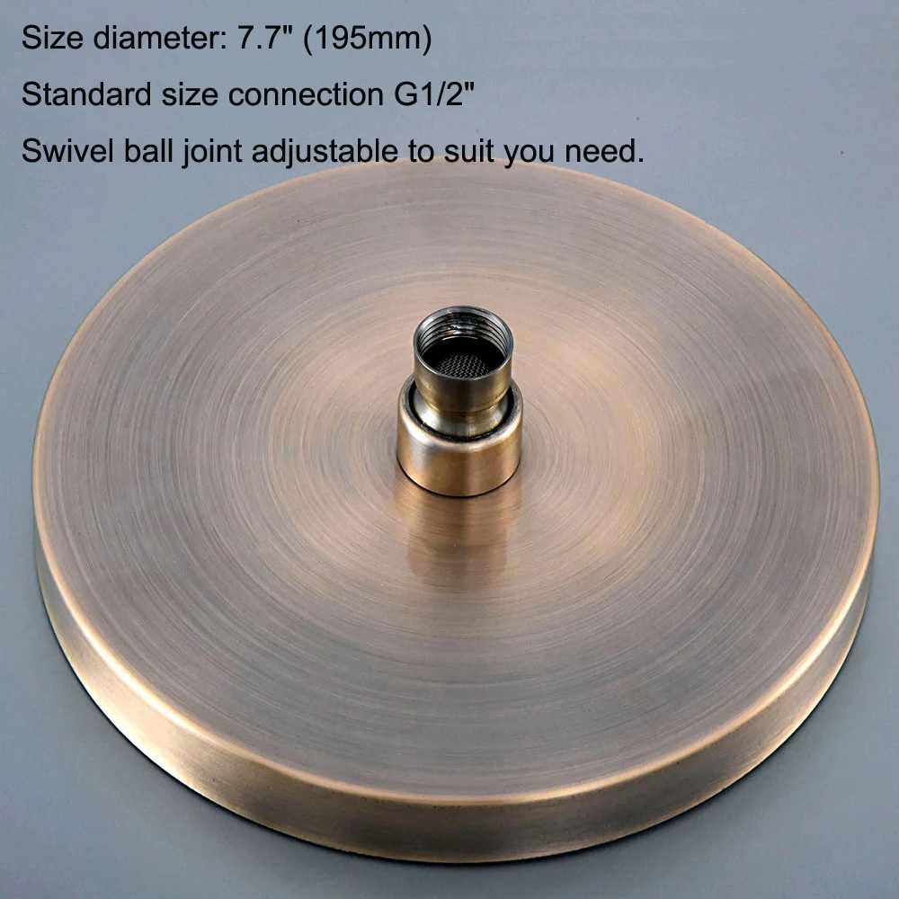 Antique Bronze Round Shape Bath Rainfall Shower head / Bathroom Accessory (Standard 1/2