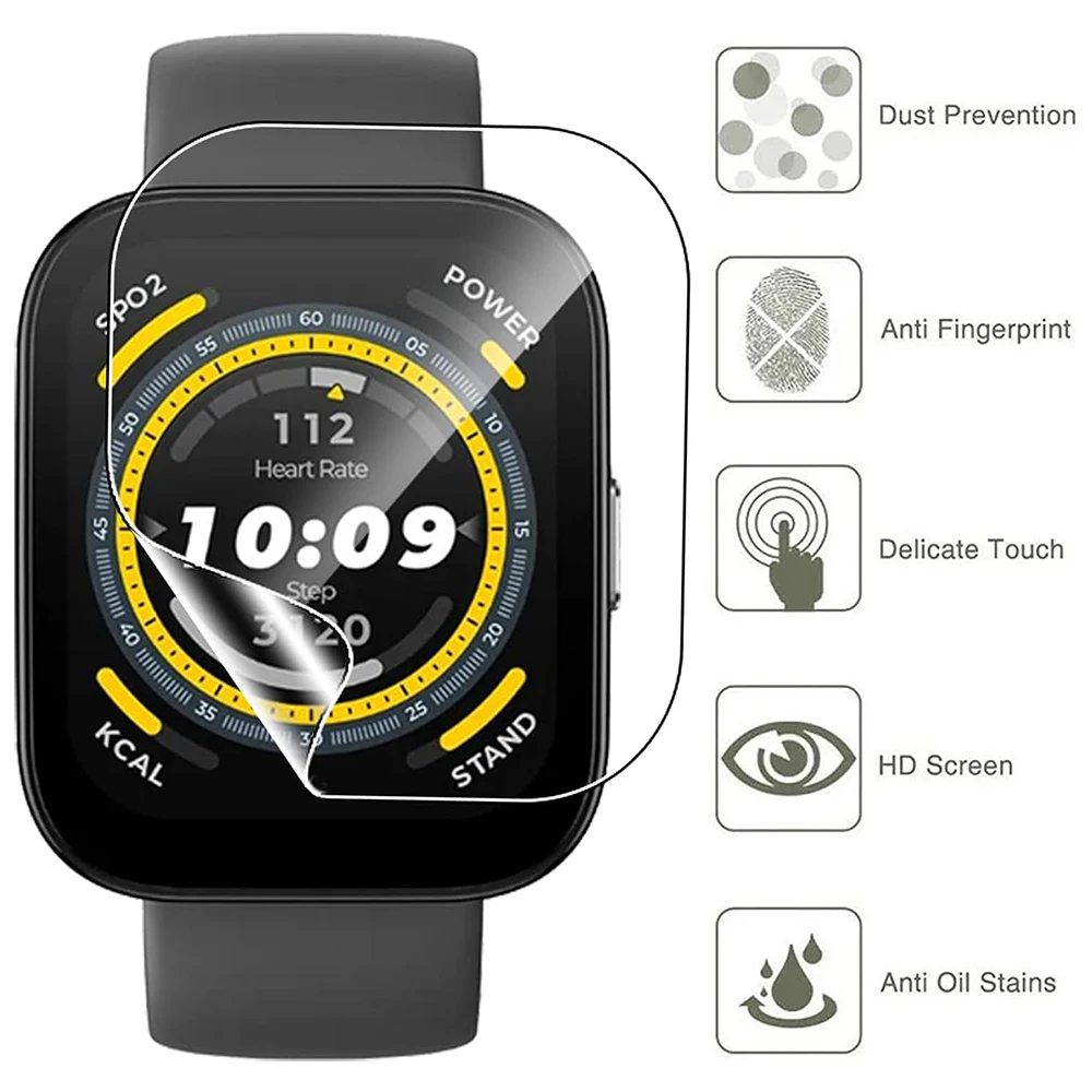 Hydrogel Films For Huami Amazfit Bip5 Screen Protector Full Cover HD High Quality Smart Watch Film Accessories
