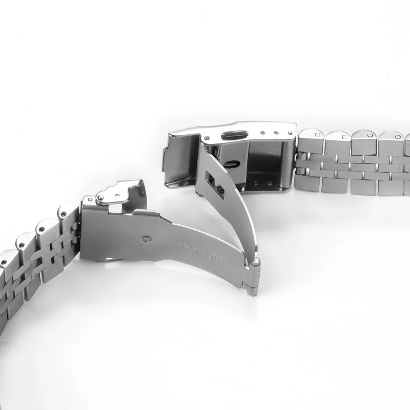 Pulseira de relógio de aço inoxidável 316l 18 19 20 21 22 23 24mm, fivela dobrável de metal, acessórios à prova d'água, pulseira universal