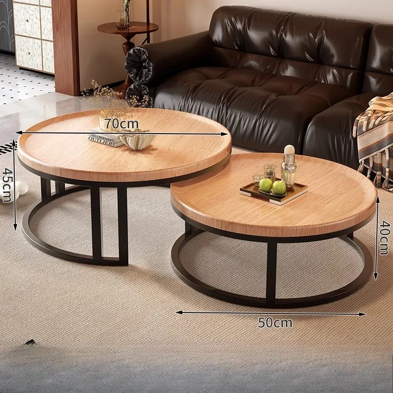 طاولات القهوة المستديرة الفاخرة خشبية مرنة طاولات القهوة لغرفة المعيشة الصغيرة الحد الأدنى في الهواء الطلق أثاث صالة Meubles العتيقة
