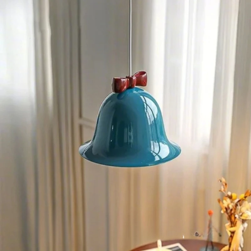 

Nordic Creative Colorful Bell Aluminium LED Pendant Light Bowknot Hanging Lamp Living Room Bedroom Restaurant Kitchen Chandelier