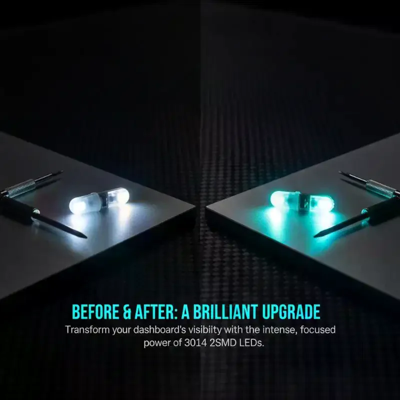 

10pcs T5 LED Bulb 3014 2SMD Super Bright Car Dashboard Light Set for Instrument Panel Interior Meter Cluster Upgrade