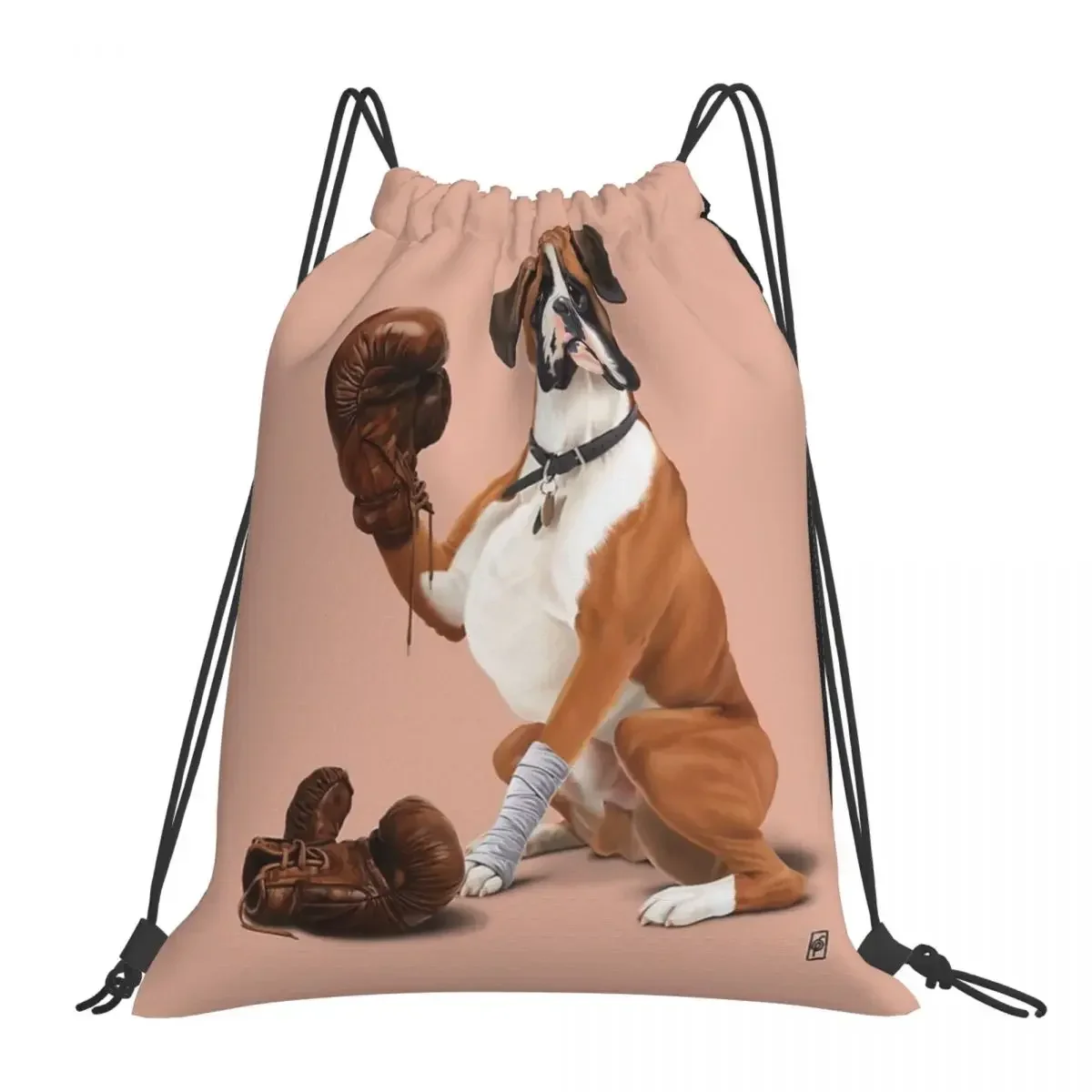 The Boxer (Colour) Backpacks Multi-function Drawstring Bags Drawstring Bundle Pocket Sports Bag BookBag For Man Woman School