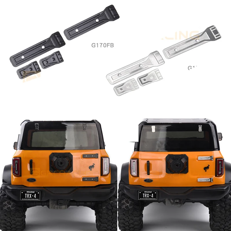 

Tailgate Hinge Stainless Steel Decorative Sheet Metal Door Hinge for 1/10 RC Crawler Car Traxxas TRX4 New Bronco Lima Ford Parts