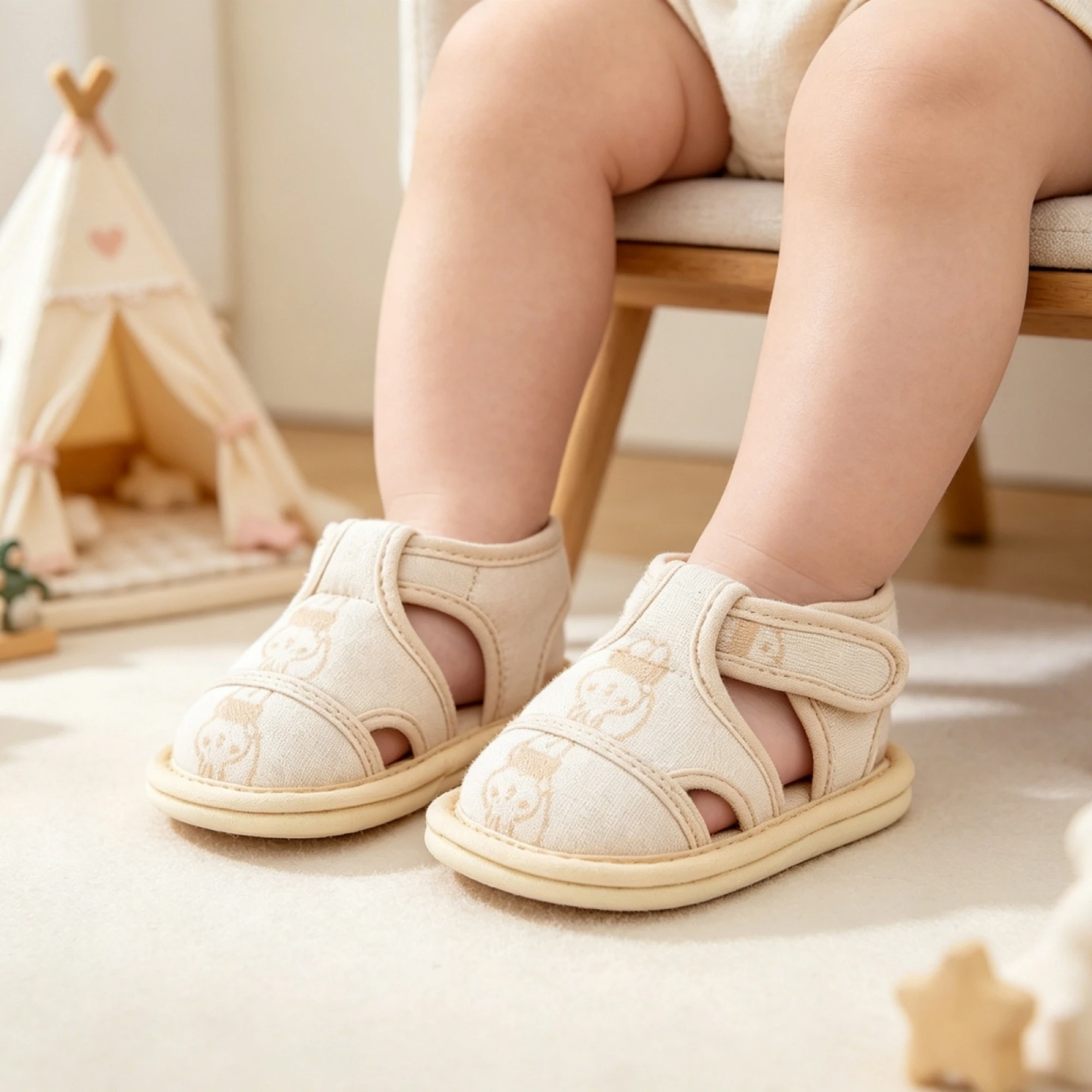 

Toddler Boy Girl Water Shoes Cute Cartoon Pattern Closed Toe Soft Sole Hook Loop Beach Sandals for Summer Fun