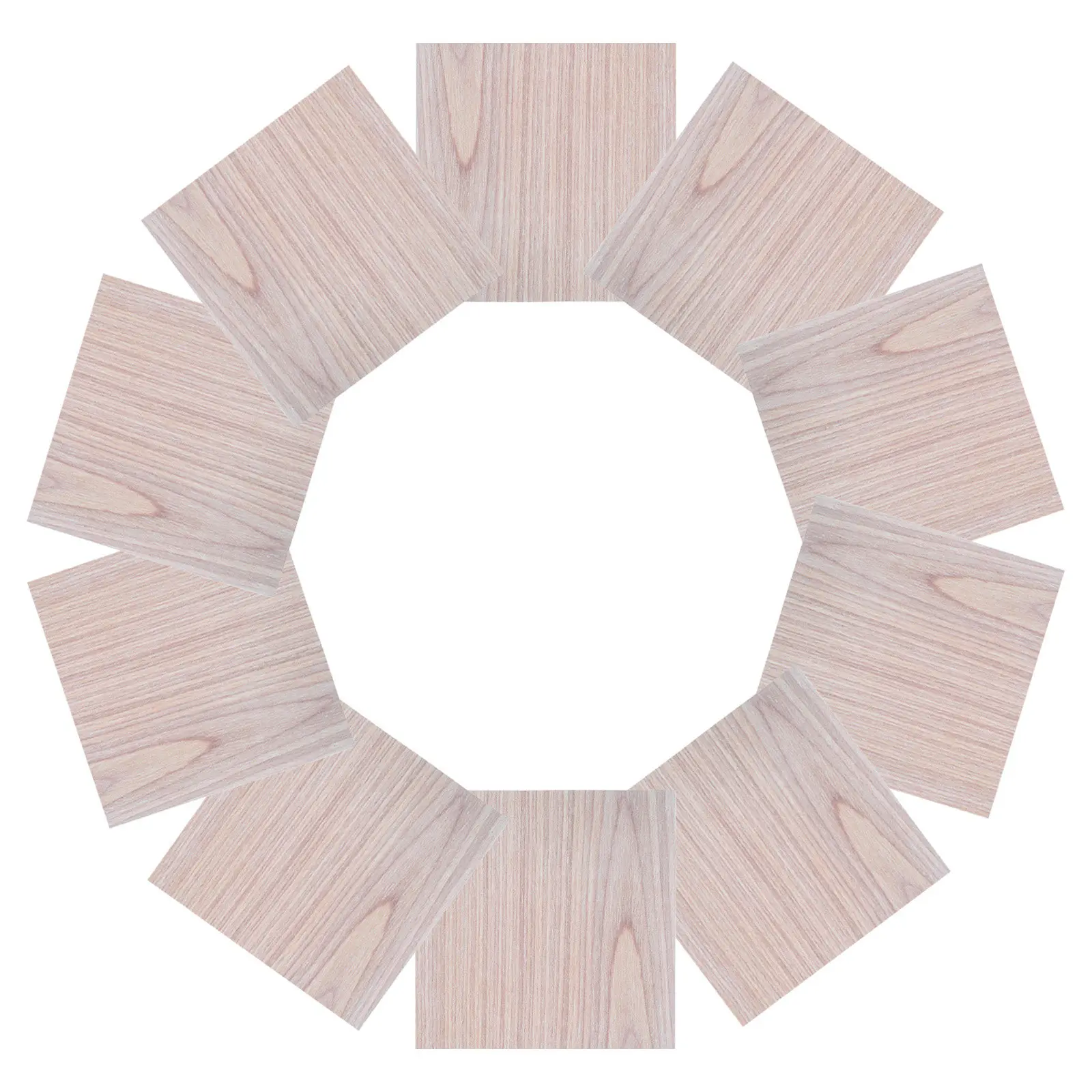 10Pcs Wood Grain Tile Stickers Peel and Stick Square Tiles 12x12 Inch PVC Self-Adhesive Waterproof Kitchen Bathroom Wall