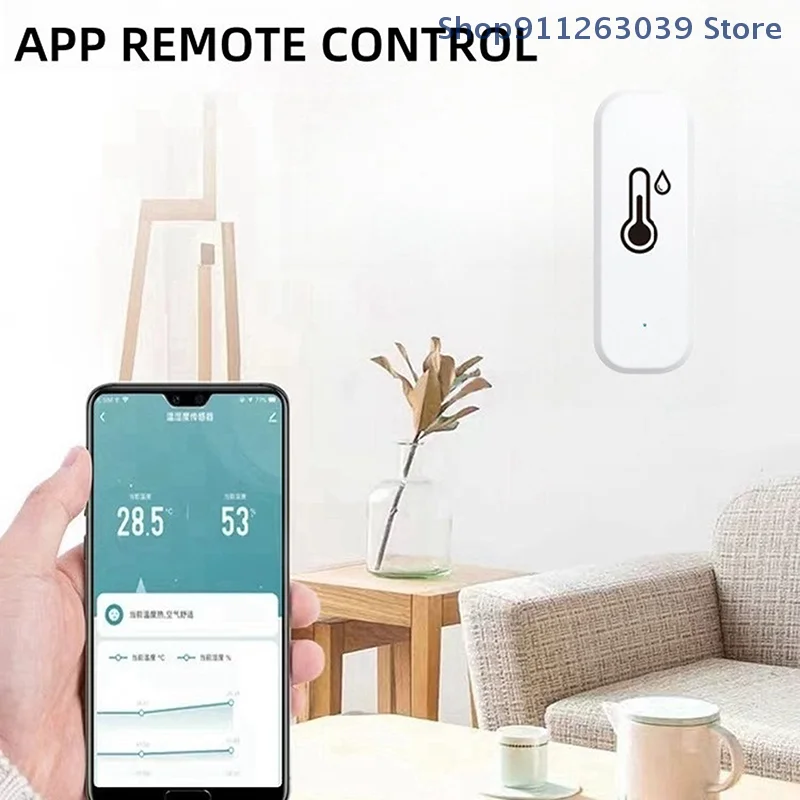 （SS） Zigbee WiFi Temperature Humidity Sensor APP Remote Monitor Home Connected Thermometer SmartLife With Alexa Google Assistant