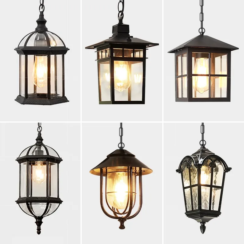 Outdoor ancient Roman chandelier waterproof courtyard pavilion special light rainproof sun room European outdoor pavilion pergol