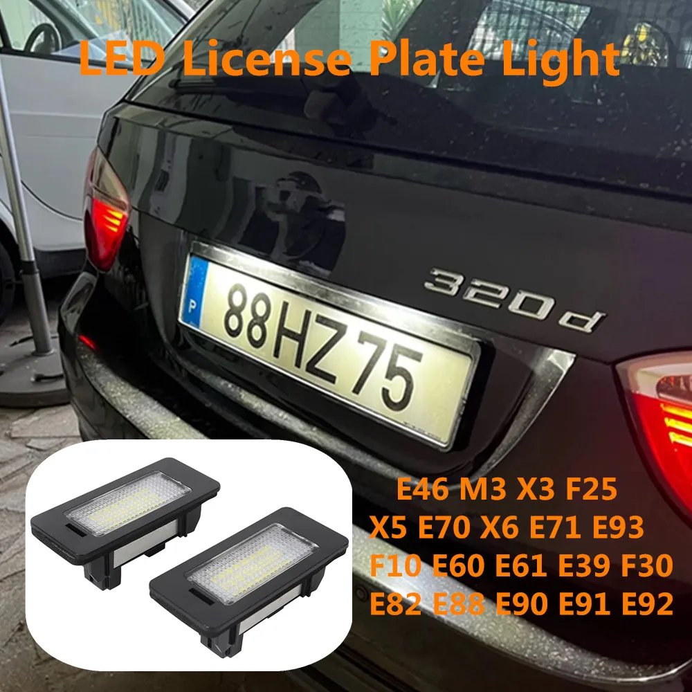 

НОВЫЕ белые светодиодные лампы освещения номерного знака автомобиля, автоаксессуары для BMW E46 X5 E70 X6 E71 E72 E90 E92 E93 E91 M3 E39 M5 E60 E61 E82