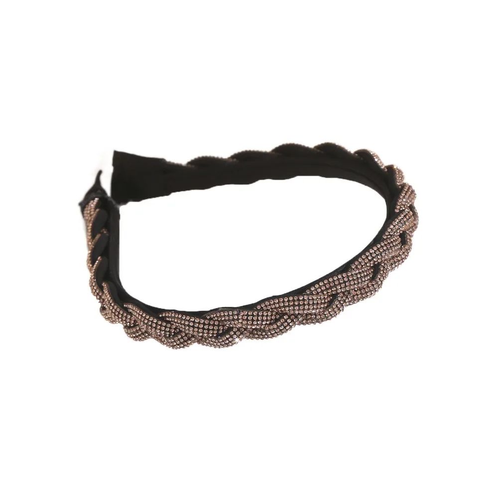

Elegant Thick Rhinestone Headband Shiny Korean Style Women Hairband Headwear Hair Accessories Twist Braid Hair Hoop Girl
