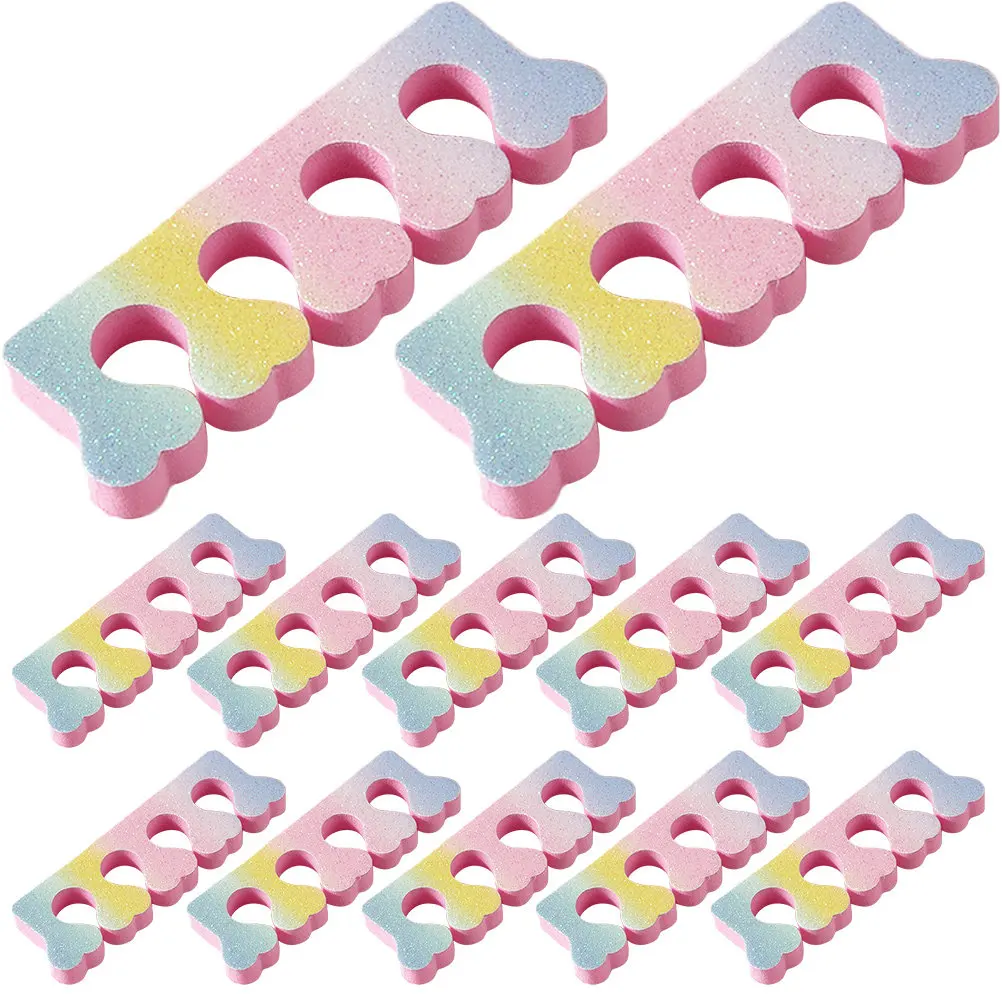 30Pcs Toe Dividers for Women Heart Design Shiny Color Reusable Eva Material Nail Art Manicure Pedicure Tools Promote Circulation
