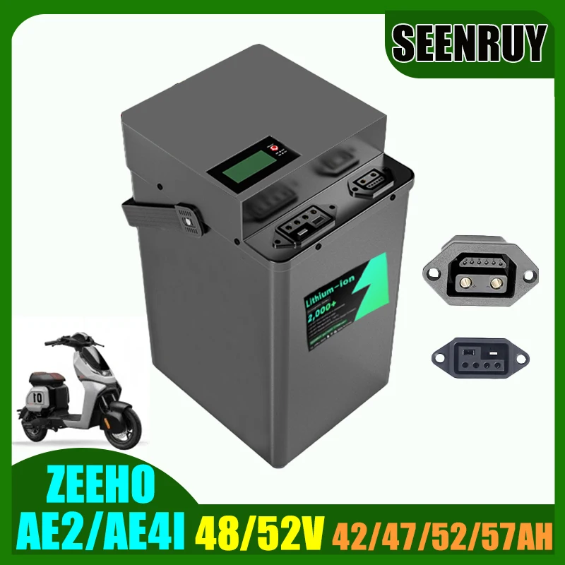 

ZEEHO AE2 AE4I 48V 52V 42AH 47AH 52AH 57AH Lithium battery with BMS 80A Bluetooth for Electric Vehicle Motorcycle