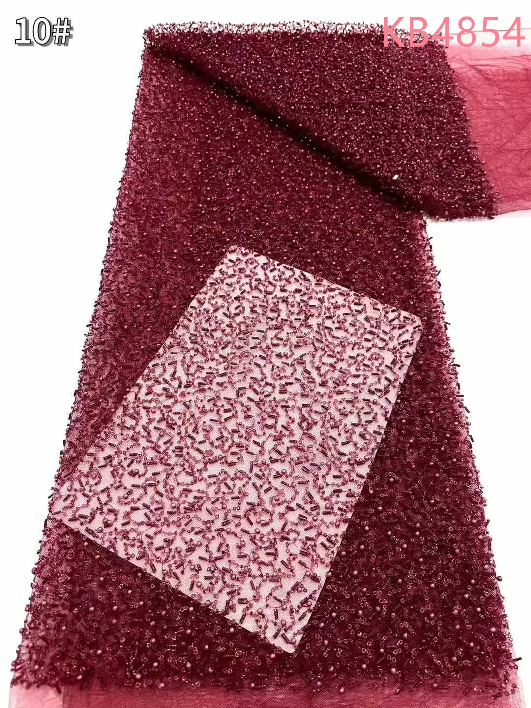 نسيج الدانتيل الأفريقي 2024 جودة عالية الوردي الترتر تول أقمشة الدانتيل مطرز النيجيري الدانتيل لفساتين حفلات الزفاف KB4854