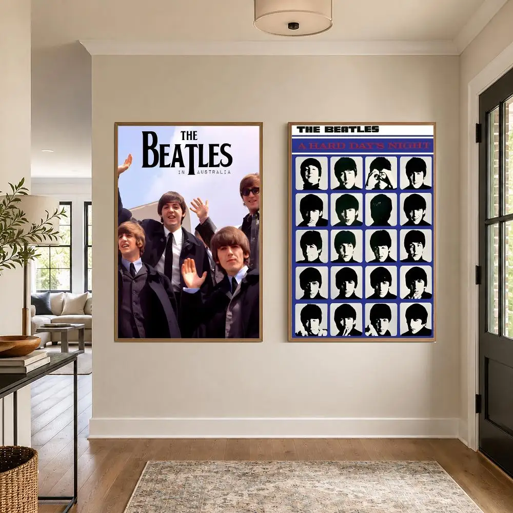 Band T-The Beatles Poster Graphic Wall Art Poster HD Waterproof PP Paper Print for Bedroom Living Room Office Decor Gift